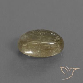 Cuarzo rutilo Marrón-dorado muy claro natural de 5.19 ct, Ovalada, Transparente