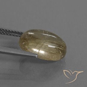 Cuarzo rutilo Marrón-dorado muy claro natural de 5.19 ct, Ovalada, Transparente