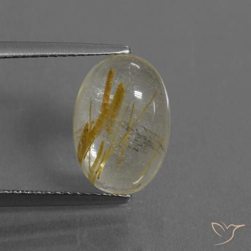4.06ct Natural Marrón-dorado muy claro Cuarzo rutilo, Ovalada, Transparente