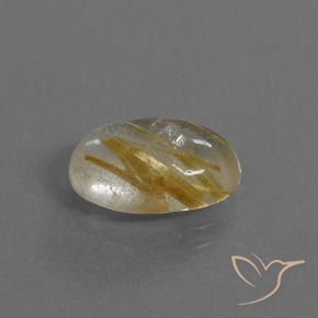 Cuarzo rutilo Marrón-dorado muy claro natural de 4.06 ct, Ovalada, Transparente
