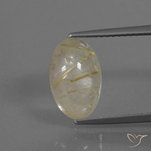 3.20ct Natural Amarillo claro Cuarzo rutilo, Ovalada, Transparente