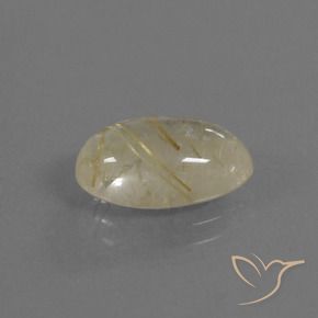 Cuarzo rutilo Amarillo claro natural de 3.20 ct, Ovalada, Transparente