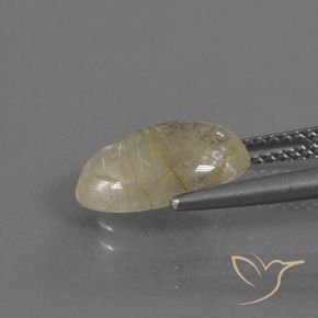 Cuarzo rutilo Amarillo claro natural de 3.20 ct, Ovalada, Transparente
