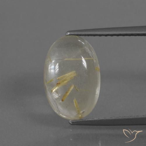 3.68ct Natural Amarillo claro Cuarzo rutilo, Ovalada, Transparente
