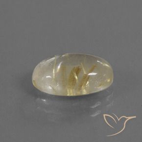 Cuarzo rutilo Amarillo claro natural de 3.68 ct, Ovalada, Transparente