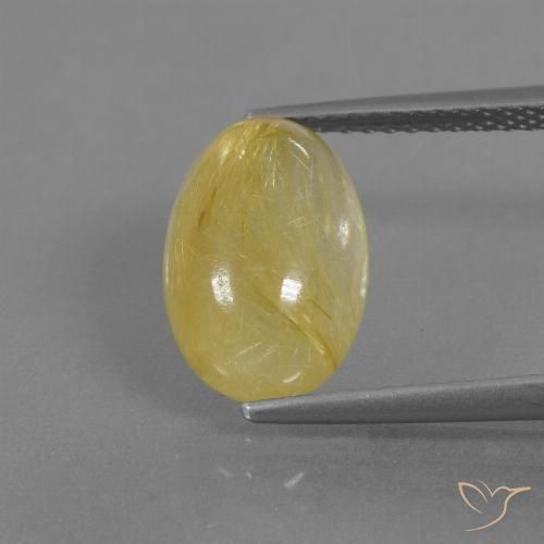 3.53ct Natural Amarillo pálido Cuarzo rutilo, Ovalada, Transparente