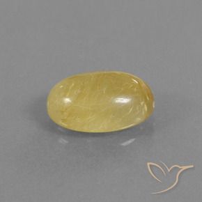 Cuarzo rutilo Amarillo pálido natural de 3.53 ct, Ovalada, Transparente