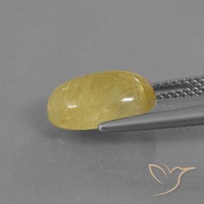 Cuarzo rutilo Amarillo pálido natural de 3.53 ct, Ovalada, Transparente