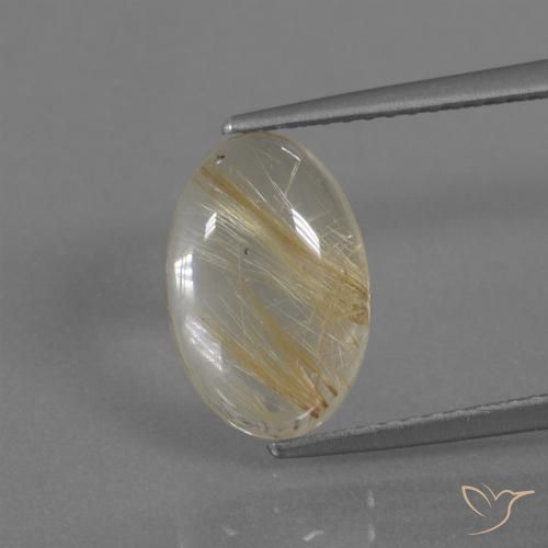 3.25ct Natural Amarillo claro Cuarzo rutilo, Ovalada, Transparente