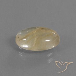 Cuarzo rutilo Amarillo claro natural de 3.25 ct, Ovalada, Transparente