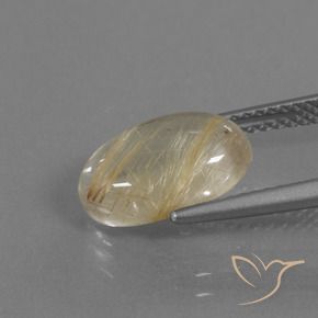 Cuarzo rutilo Amarillo claro natural de 3.25 ct, Ovalada, Transparente