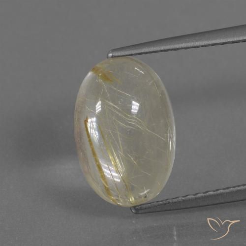 4.11ct Natural Amarillo claro Cuarzo rutilo, Ovalada, Transparente