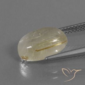 Cuarzo rutilo Amarillo claro natural de 4.11 ct, Ovalada, Transparente