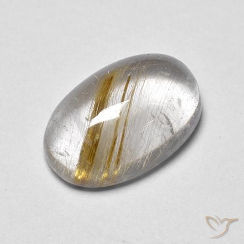 Cuarzo rutilo Amarillo terroso natural de 3.92 ct, Ovalada, Transparente