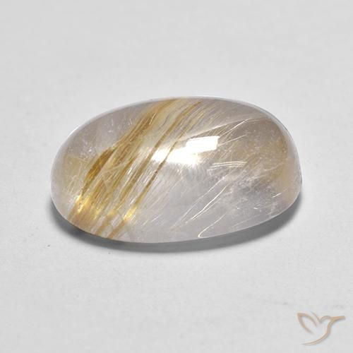 Cuarzo rutilo Amarillo terroso natural de 3.92 ct, Ovalada, Transparente