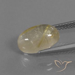 Cuarzo rutilo Amarillo toscana natural de 3.92 ct, Ovalada, Transparente