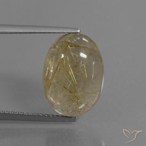 7.75ct Natural Amarillo terroso Cuarzo rutilo, Ovalada, Transparente