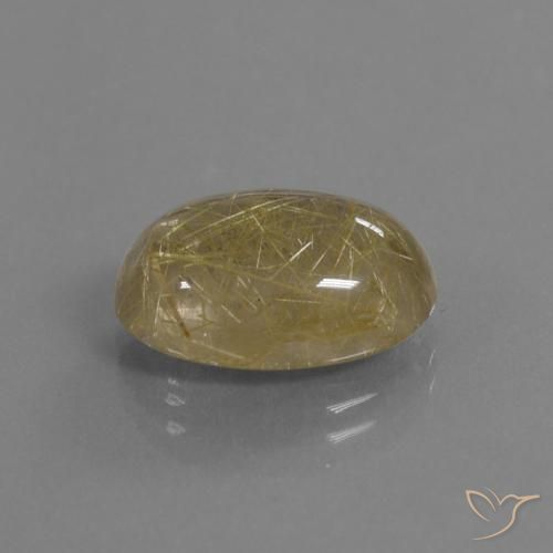 Cuarzo rutilo Amarillo terroso natural de 7.75 ct, Ovalada, Transparente