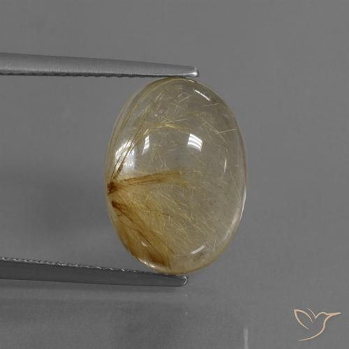 8.05ct Natural Marrón-dorado muy claro Cuarzo rutilo, Ovalada, Transparente