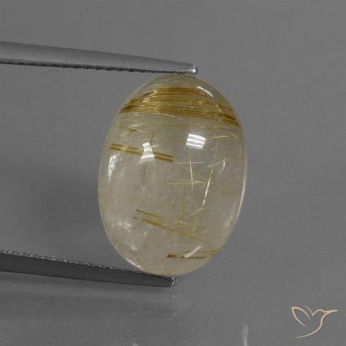 8.12ct Natural Marrón-dorado muy claro Cuarzo rutilo, Ovalada, Transparente