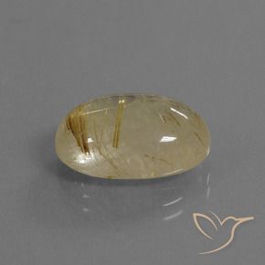 Cuarzo rutilo Marrón-dorado muy claro natural de 8.12 ct, Ovalada, Transparente