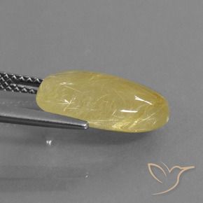 Cuarzo rutilo Dorado claro natural de 5.21 ct, Ovalada, Transparente