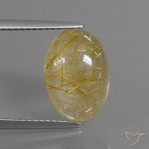 5.72ct Natural Amarillo terroso Cuarzo rutilo, Ovalada, Transparente