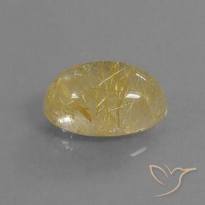 Cuarzo rutilo Amarillo terroso natural de 5.72 ct, Ovalada, Transparente
