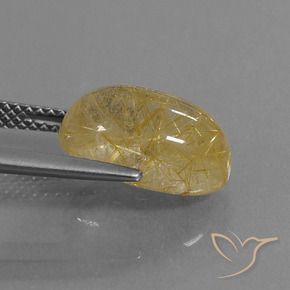 Cuarzo rutilo Amarillo terroso natural de 5.72 ct, Ovalada, Transparente