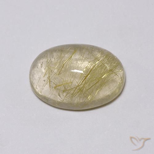 4.97ct Natural Amarillo claro Cuarzo rutilo, Ovalada, Transparente