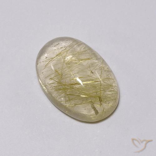 Cuarzo rutilo Amarillo claro natural de 4.97 ct, Ovalada, Transparente