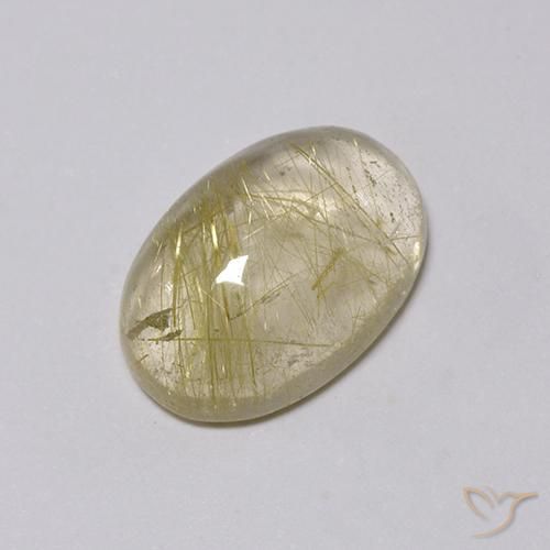 Cuarzo rutilo Amarillo claro natural de 4.97 ct, Ovalada, Transparente