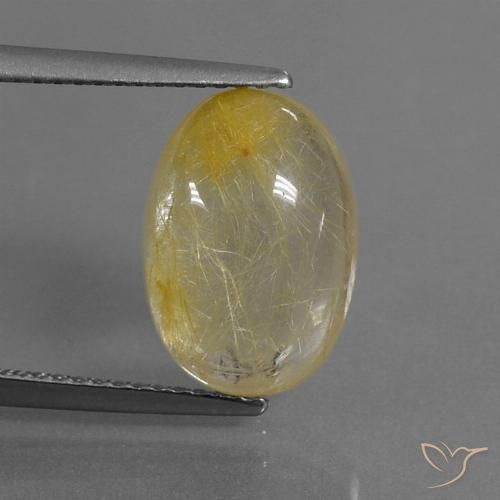 4.79ct Natural Amarillo toscana Cuarzo rutilo, Ovalada, Transparente