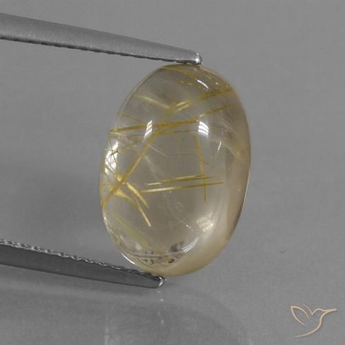 5.58ct Natural Marrón-dorado muy claro Cuarzo rutilo, Ovalada, Transparente