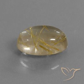Cuarzo rutilo Marrón-dorado muy claro natural de 5.58 ct, Ovalada, Transparente