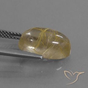 Cuarzo rutilo Marrón-dorado muy claro natural de 5.58 ct, Ovalada, Transparente