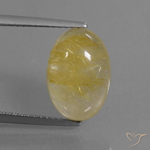 5.06ct Natural Dorado claro Cuarzo rutilo, Ovalada, Transparente