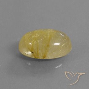 Cuarzo rutilo Dorado claro natural de 5.06 ct, Ovalada, Transparente
