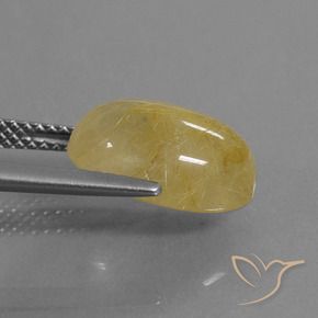Cuarzo rutilo Dorado claro natural de 5.06 ct, Ovalada, Transparente