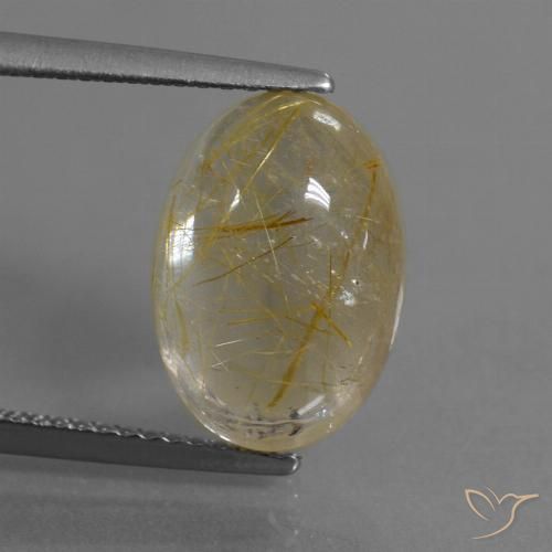 4.81ct Natural Marrón-dorado muy claro Cuarzo rutilo, Ovalada, Transparente
