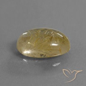 Cuarzo rutilo Marrón-dorado muy claro natural de 4.81 ct, Ovalada, Transparente