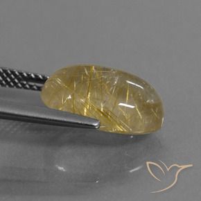 Cuarzo rutilo Marrón-dorado muy claro natural de 4.81 ct, Ovalada, Transparente