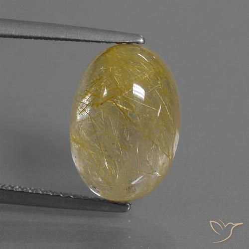 5.47ct Natural Dorado amarillento Cuarzo rutilo, Ovalada, Transparente