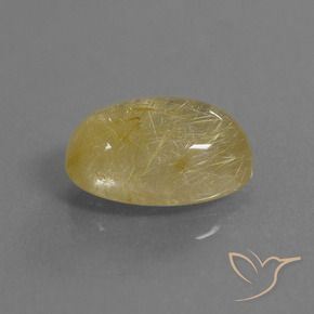 Cuarzo rutilo Dorado amarillento natural de 5.47 ct, Ovalada, Transparente