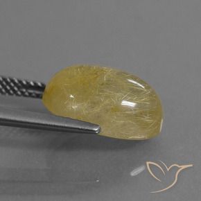 Cuarzo rutilo Dorado amarillento natural de 5.47 ct, Ovalada, Transparente