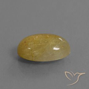 Cuarzo rutilo Amarillo dorado natural de 4.56 ct, Ovalada, Translúcido
