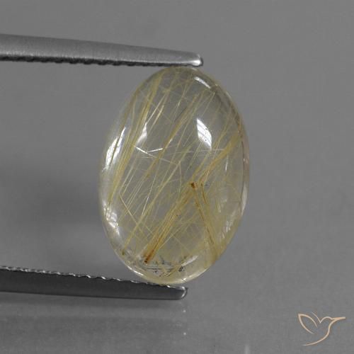 4.05ct Natural Marrón-dorado muy claro Cuarzo rutilo, Ovalada, Transparente