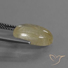 Cuarzo rutilo Marrón-dorado muy claro natural de 4.05 ct, Ovalada, Transparente