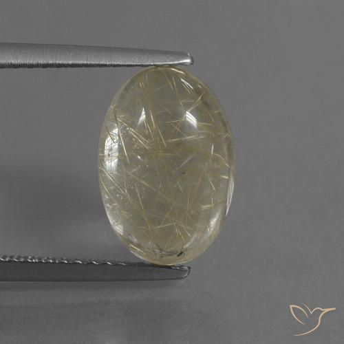 4.08ct Natural Amarillo terroso Cuarzo rutilo, Ovalada, Transparente