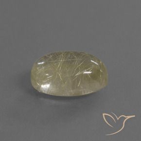 Cuarzo rutilo Amarillo terroso natural de 4.08 ct, Ovalada, Transparente